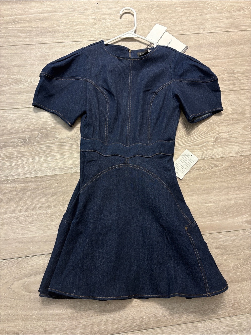 En Saison Women's Dakota Short-Sleeve Denim Mini Dress